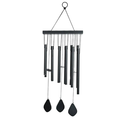 Zaicus Wind Chime Black 12 Pipe Wind Chime-027