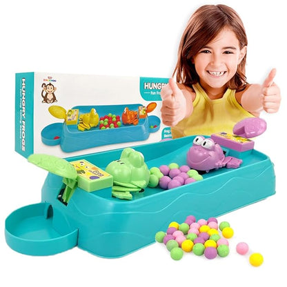 Wembley Hungry Frog Indoor Game for Kids Family Board Game 2 Player 16 Beans