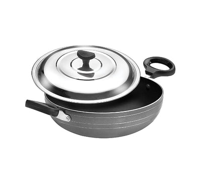 Crystal Classic Series Non-Stick Kadai with Steel Lid Thickness