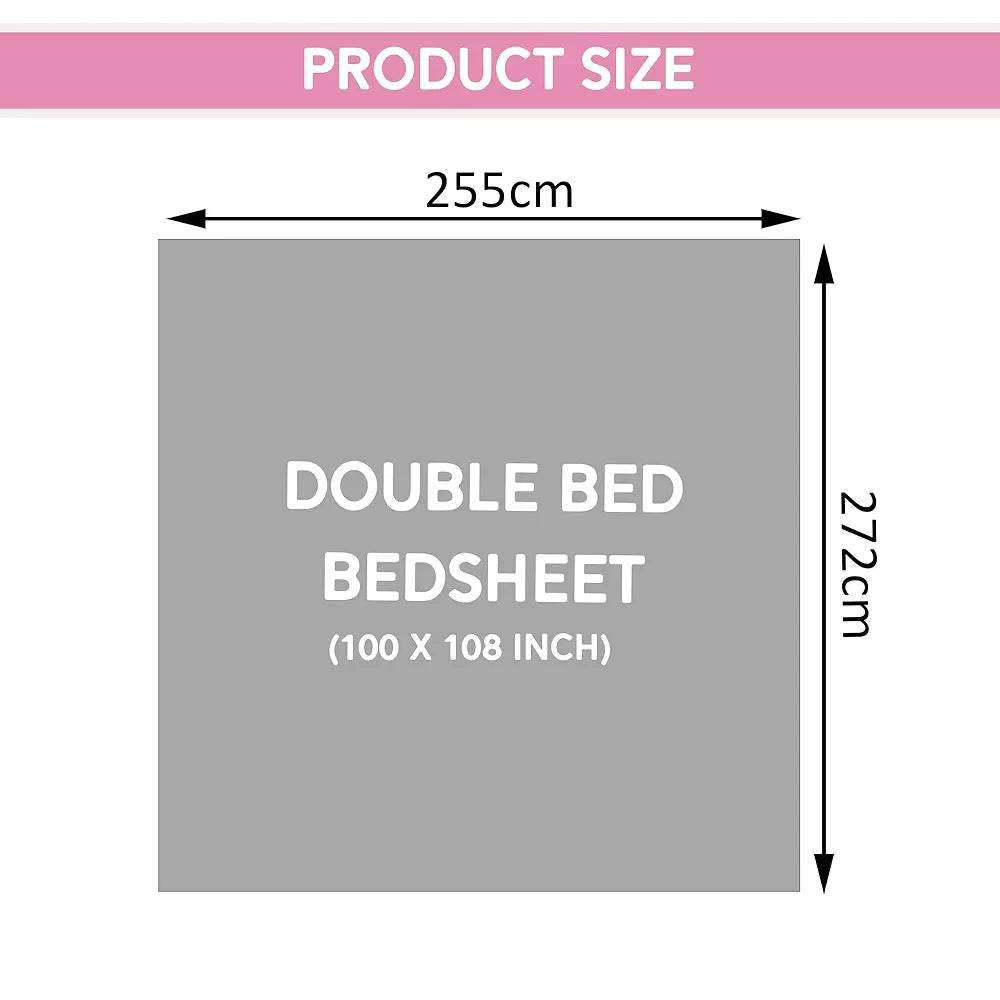 Kuber Industries Cotton Bedsheets for Double Bed with 2 Pillow Covers Spain Flower Lining Green