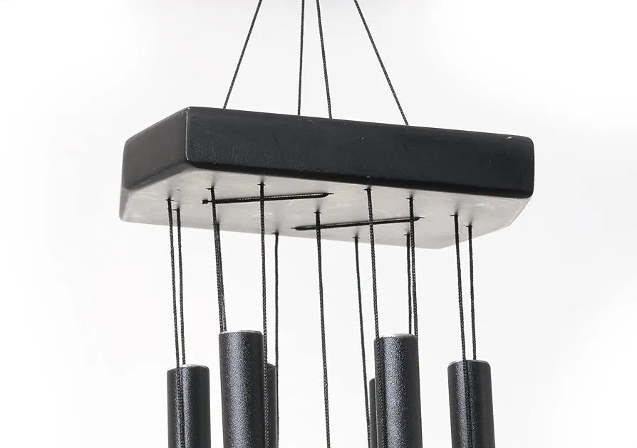 Tej Gifts Feng Shui Metal Wind Chime with 6 Black Pipes