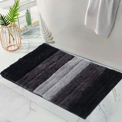 Luxe Home International Microfiber Rectangular Bath mat Soft Anti Slip Skid Luxury Mats 40X60 Cm Colour Anthra (Pack of 2)