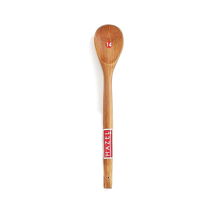 Hazel Wooden Oval Spatula Large Size Wooden Scoup Non Stick One Piece Cooking Serving Spoon