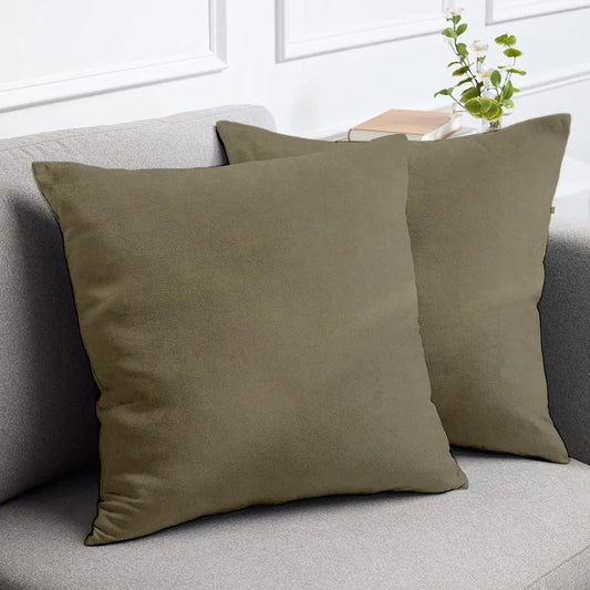 Cloth Fusion Velvet Sofa Cushion Cover Set of 5 Luxurious Cushion Cover Ash Brown