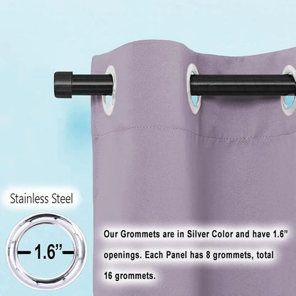 Cloth Fusion Blackout Door Curtains 7 Feet Long Set of 2 Lilac Colour
