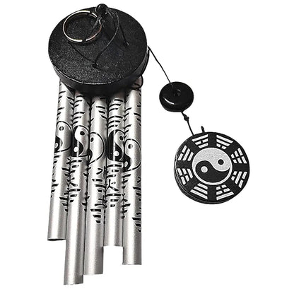 Aluminium Feng Shui Vastu Wind Chime 5 Pipe 45 cm silver