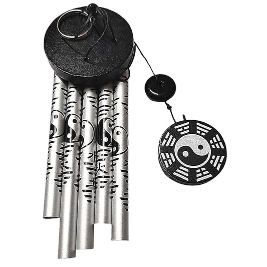 Aluminium Feng Shui Vastu Wind Chime 5 Pipe 45 cm silver