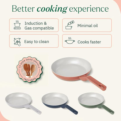 Ember Cookware Arcilla Ceramic Non-stick Egg Pan 20cm | Matching Handle | Florence Series | Terracotta