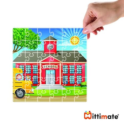 Mittimate School Jigsaw Puzzle Game for Kids Age 4 to 6 Old 36 Pieces Puzzle Toy Birthday Gifts