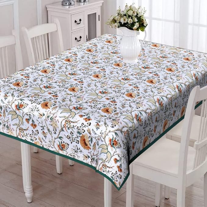 Texstylers Pure Cotton Jaipuri Print 60x90 Inches 6 Seater Dining Table Cloth Cover Rectangular 24