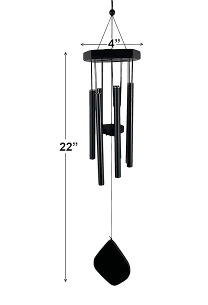 Digant Handcrafted Black 7 Metal Pipes Wind Chime Black