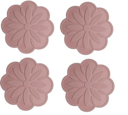 P-Plus International Set Silicone Pot Holders Mat Jar Rest Kitchen Non Slip Flexible Durable Brown (Pack of 4)