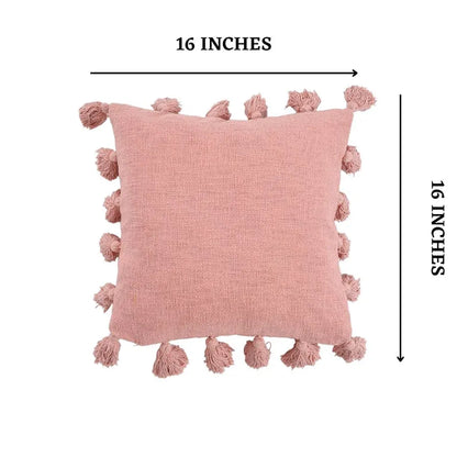 Homadorn Luxury Cotton Handmade Decorative Boho Throw Pillow Covers Colour Peach