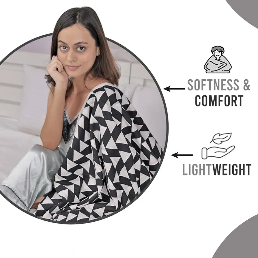 Divine Casa Microfiber 150 GSM Reversible Double Bed Comforter Ultra Soft & Lightweight Blanket Colour Black Bean