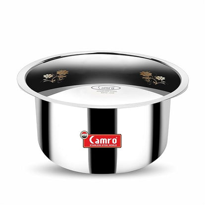 Camro Tripro Triply Artisian Tope with lid 19 No 7 Liters Capacity Cauldron Tope Handi