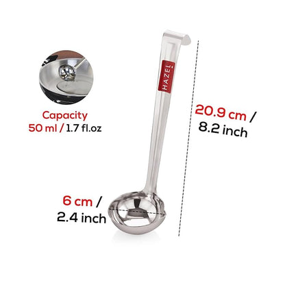 Hazel Stainless Steel Ghee Tipri Spoon Pali Ladle for Ghee Oil medium and large