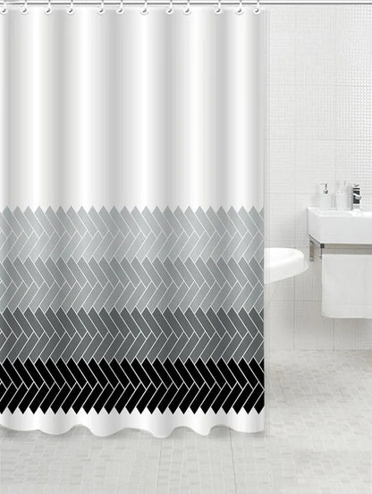 Homethreads Embrace Luxury with Our 6-Feet Long Premium Polyester Shower Curtain with 12 Hooks for a Lavish Bathroom Gray Colour