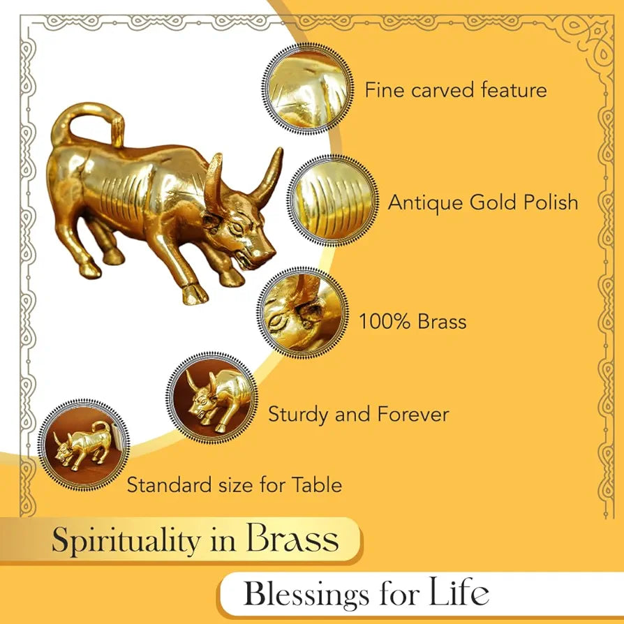 Ekhasa Pure Brass Bull Show Pieces for Home Decor