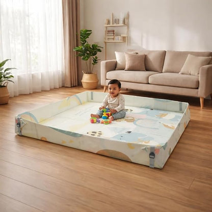 Tarkan Foldable Baby Play Mat with Raised Borders