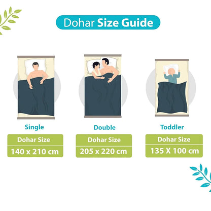 Divine Casa 100% Cotton Reversible Lightweight Printed Single Bed AC Dohar Blanket Colour White & Blue
