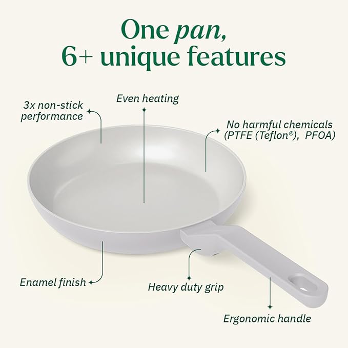 Ember Cookware Arcilla Ceramic Non-stick Frying Pan 24cm | Matching Handle | Florence Series | Grey