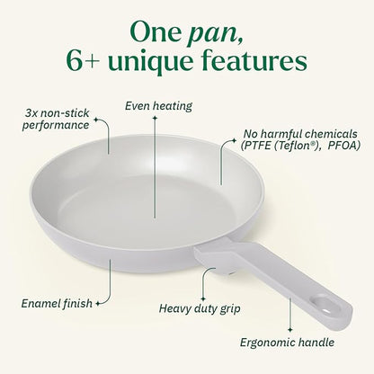 Ember Cookware Arcilla Ceramic Non-stick Frying Pan 24cm | Matching Handle | Florence Series | Grey