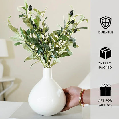 Behoma Metal Flower Vase Off White Tall Vase Flowers not Included