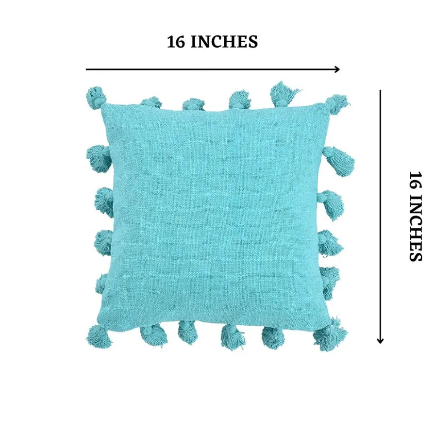 Homadorn Luxury Cotton Handmade Decorative Boho Throw Pillow Covers Colour Turquoise