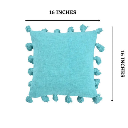 Homadorn Luxury Cotton Handmade Decorative Boho Throw Pillow Covers Colour Turquoise