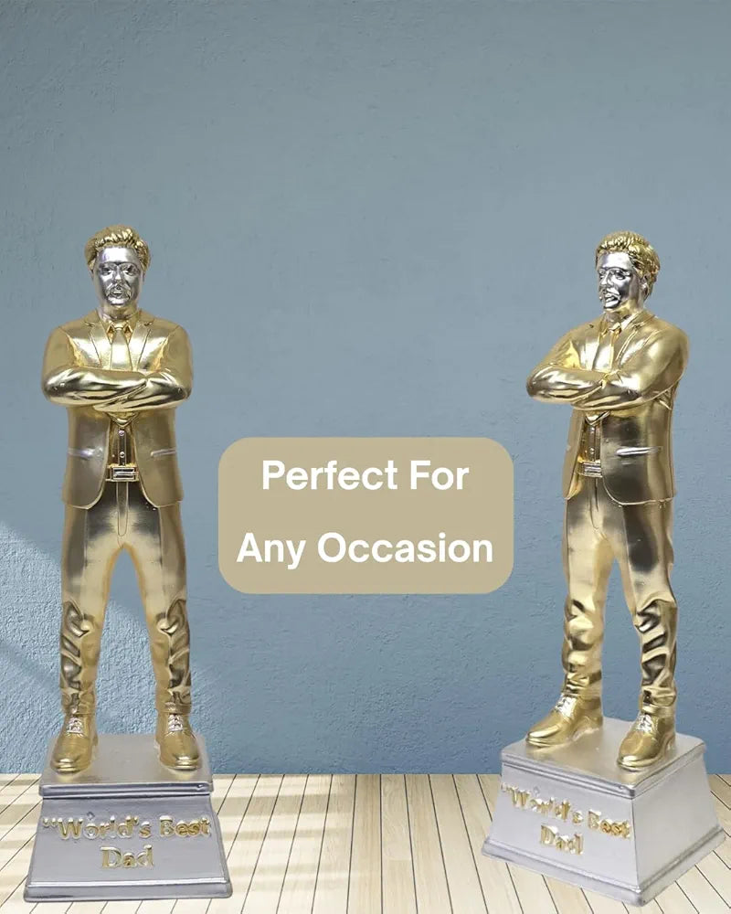 Gold Art India Best Father Figurine Gold & Silver Plated Matte
