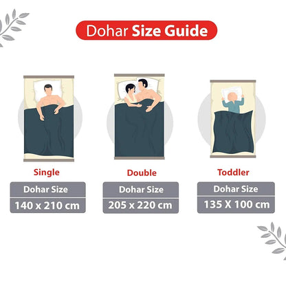 Divine Casa Floret 100% Cotton Double Dohar 120 GSM Soft & Lightweight Throw Blanket Colour Royale