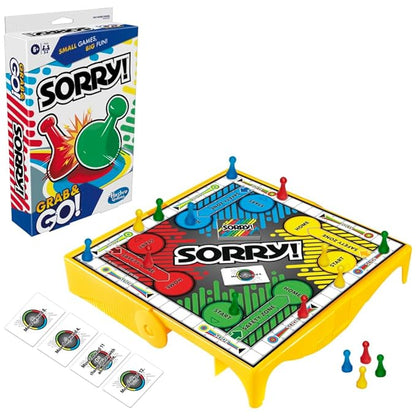 Hasbro Gaming Sorry Grab and Go Game for Kids Ages 6 and Up