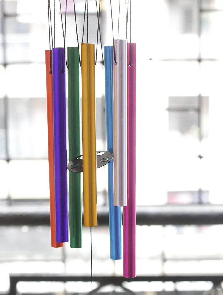 Lilone Brass 7 Color Pipes Wind Chimes 24 Inch Long