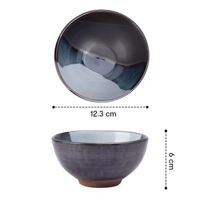 Anko Hand Glazed Mini Bowls Set of 4 Terracotta Designer Dessert Cup Pink Grey Brown Rose