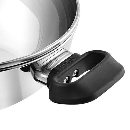 Vinod Stainless Steel Deluxe Kadhai with Glass Lid - 3.8 Litre, 26cm | Extra Thick, SAS Bottom | Soft Handle | Kadai for Cooking