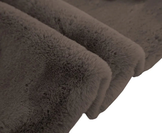 Luxe Home Ruffle Bath Mat Rabbit Fur 1000 GSM Bathroom Door Foot Mats Rug 60 X 90 Cm Colour Cocoa