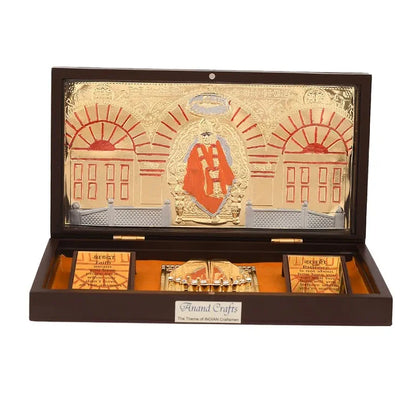 Jaipur Ace Shirdi Sai Baba Gold Plated Charan Paduka Yantra With Wooden Box