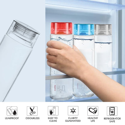 Cello H2o Glass Fridge Water Bottle With Plastic Cap | 920 ml | Blue