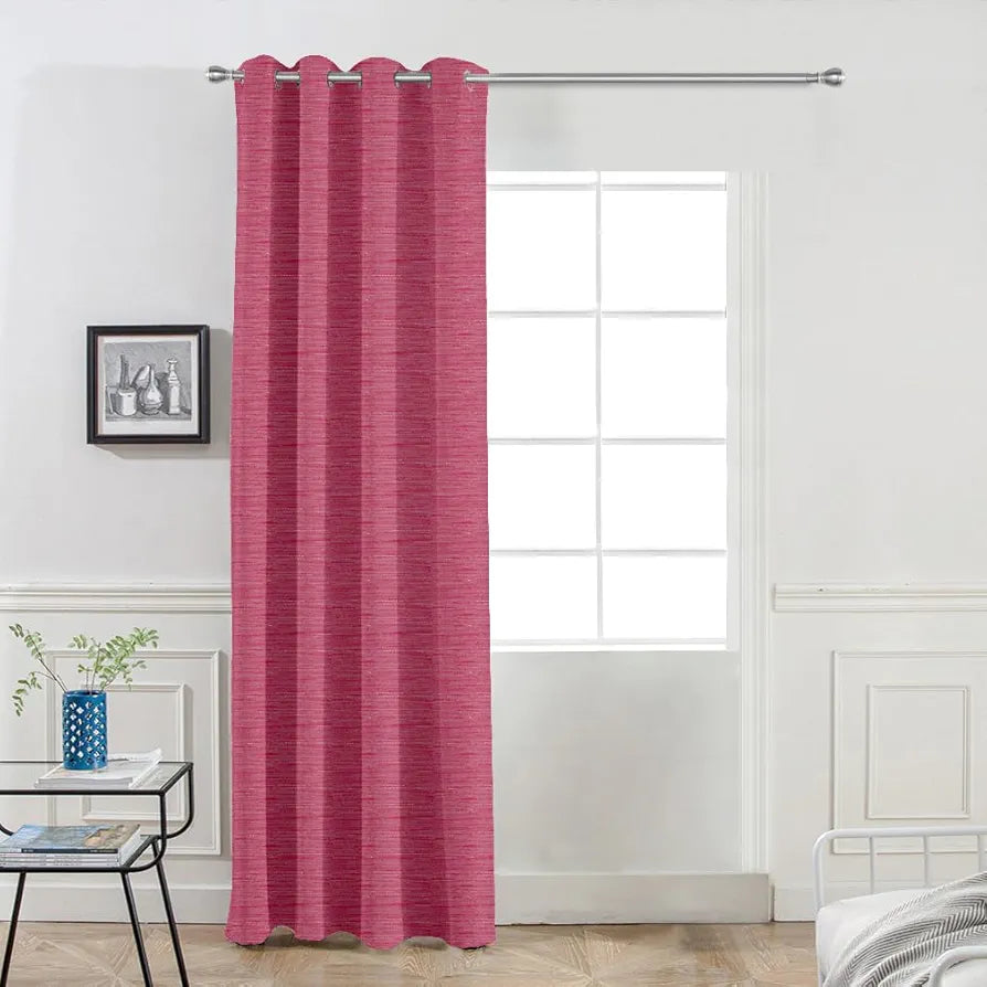 Divine Casa 7 Feet Premium Blackout Door Curtain Luxurious Room Darkening Thermal Insulated & Noise Reducing Opaque Polyester Single Panel Colour Firebrick (Pack of 1)