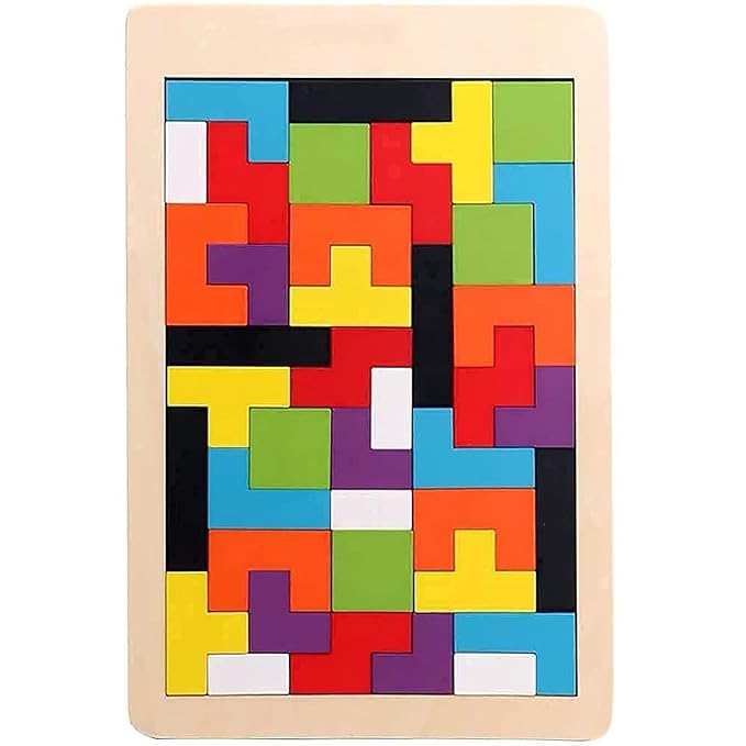 Kidology Wooden 3D Russian Blocks Puzzle Game for Kids 40 Pcs