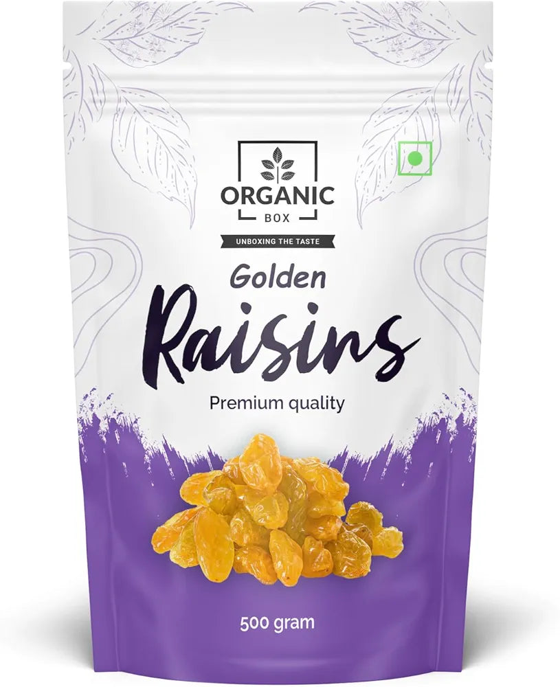 Organic Box 100% Natural And Premium Seedless Healthy Dried Fruit Seedless Green Raisins Hari Kishimish -Diwali Gift Pack