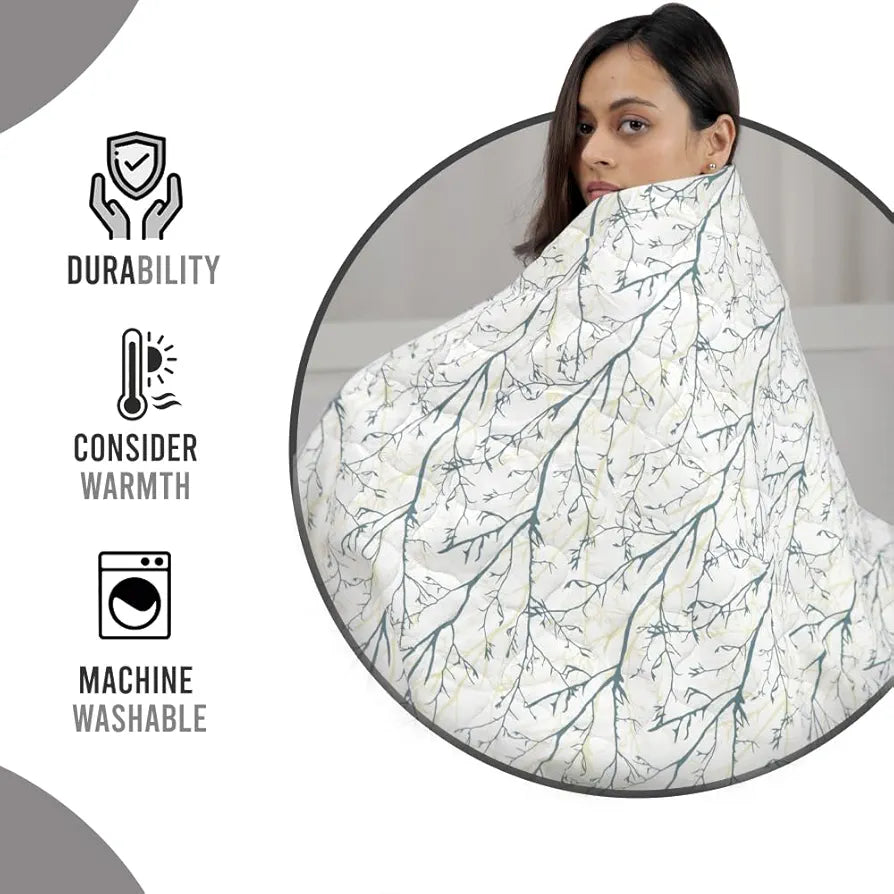 Divine Casa 150 GSM Microfiber Reversible Double Bed Comforter Size 254 x 230 cm Ultra Soft Lightweight All-Season Blanket Colour Beetle Grey