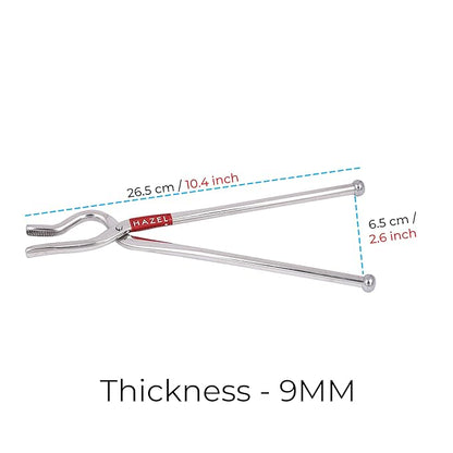 Hazel Stainless Steel Pakad 9 mm Tongs Chimta Pakkad Utensil Holder Kitchen Tools