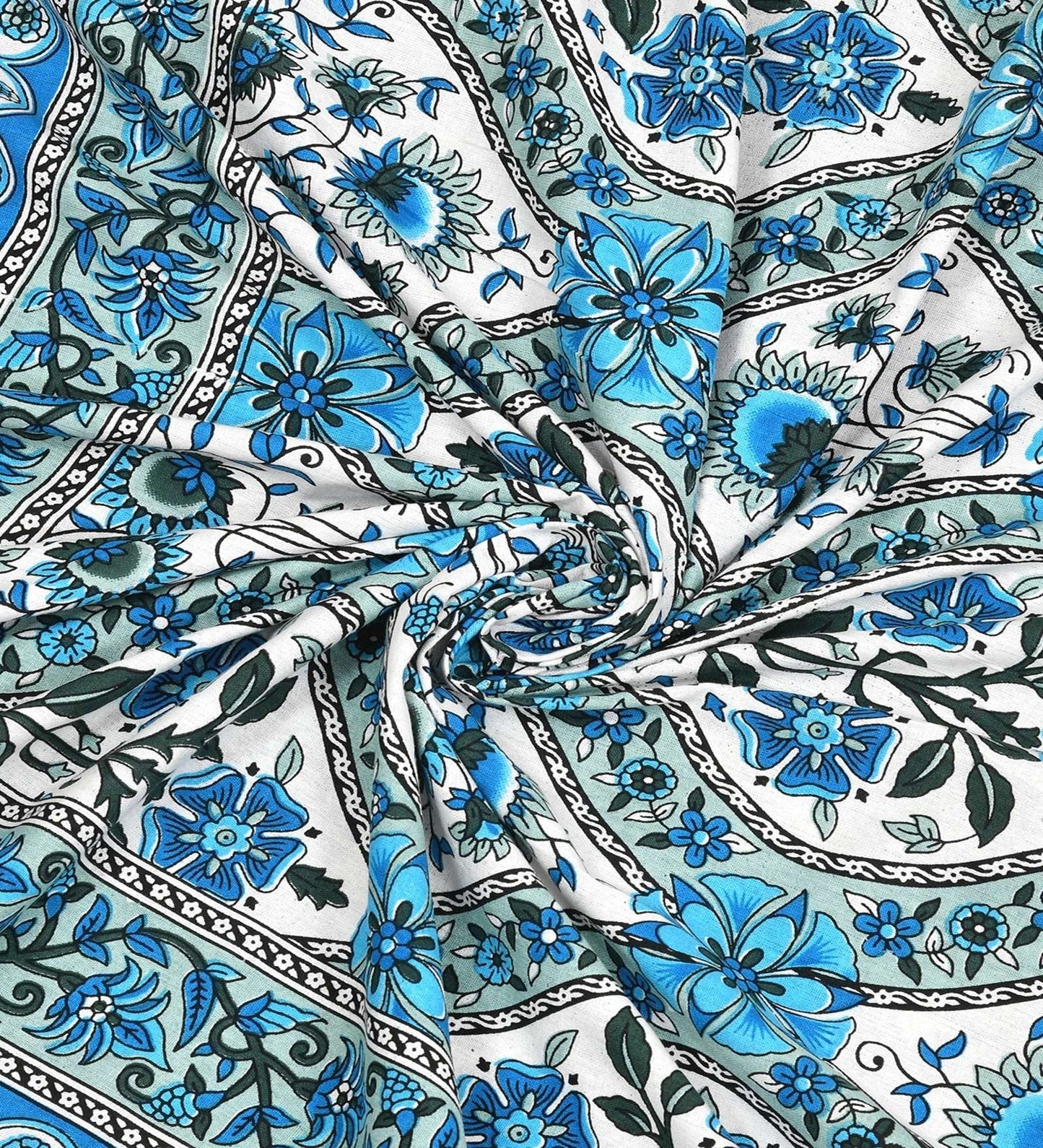 100% Pure Cotton Traditional Printed Bedsheet for Double Bed King Size Bedsheet with 2 Pillow Covers