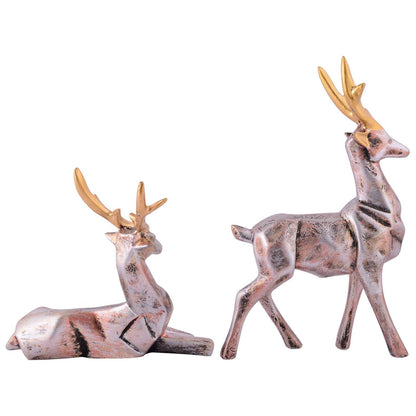 Resin Deer Head Showpiece Animal Figurine for Table Top Good Luck Vaastu Statue