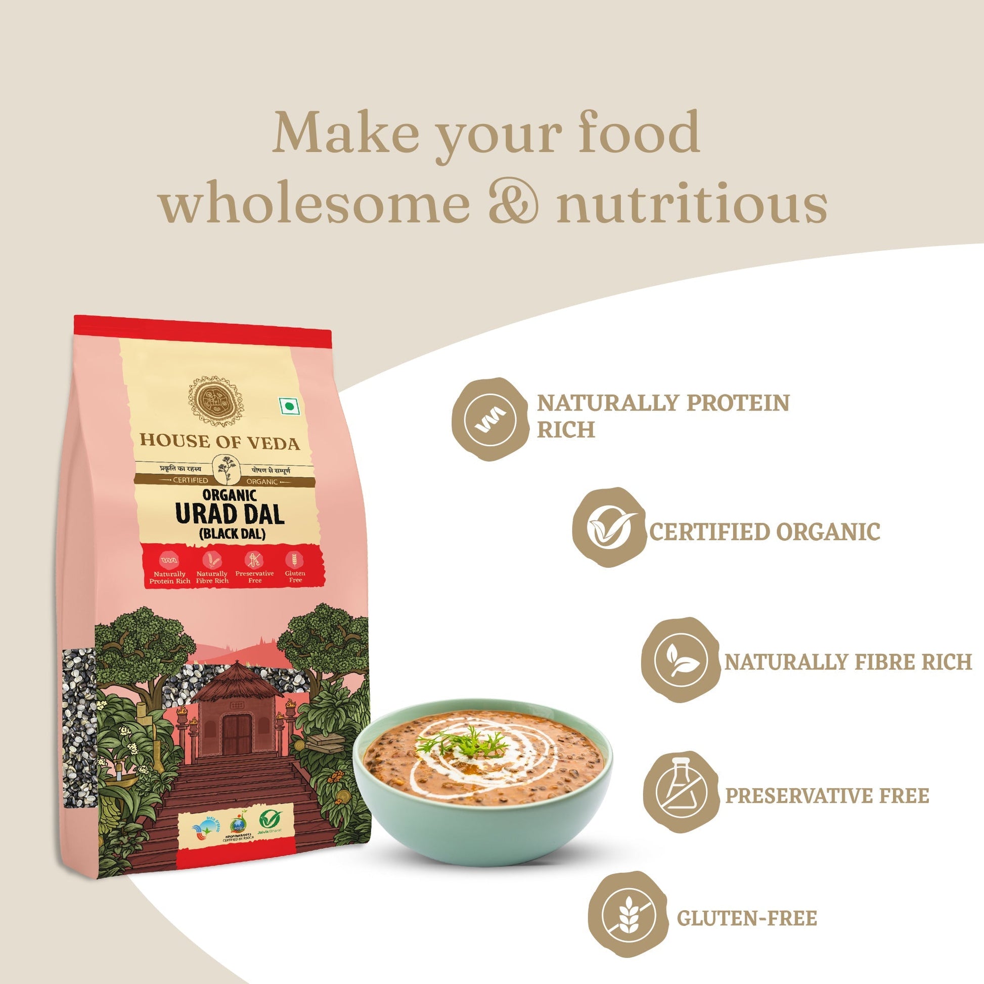 Organic Urad Dal Black Whole 1Kg