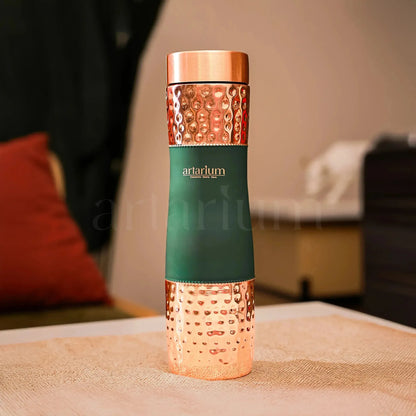 Artarium Hammered Copper Bottle with Copper Cups Gift Set