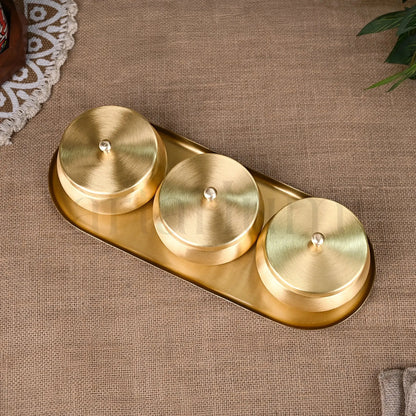 Artarium Brass Nut Bowl Gift Set Premium Handcrafted