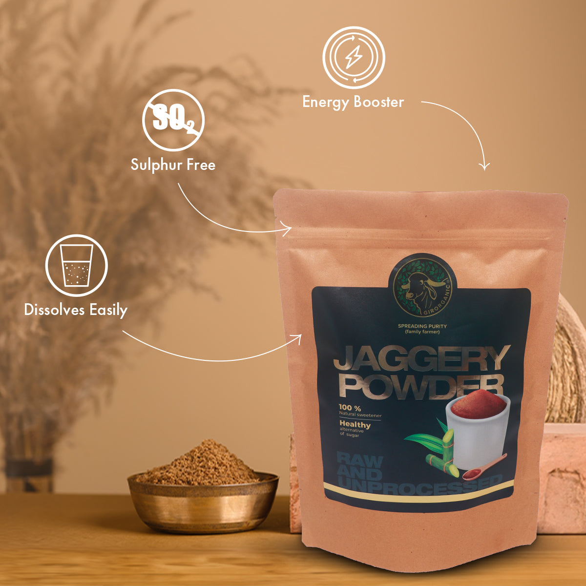 Raw & Organic Jaggery Powder