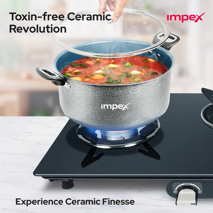 Impex Trucera 8L Ceramic Biryani Pot Grey Induction Non-Stick PFOA-Free